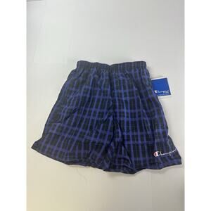 Vintage Champion Mens Medium Geometric Check All Over Print Swim Trunks NWT